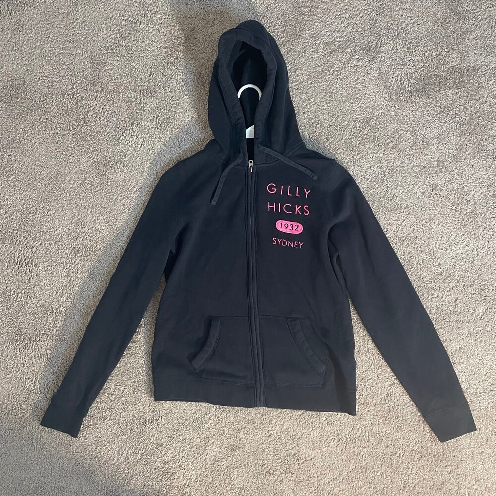 Gilly Hicks Navy Blue Full Zip Sweatshirt Teens Juniors Size L